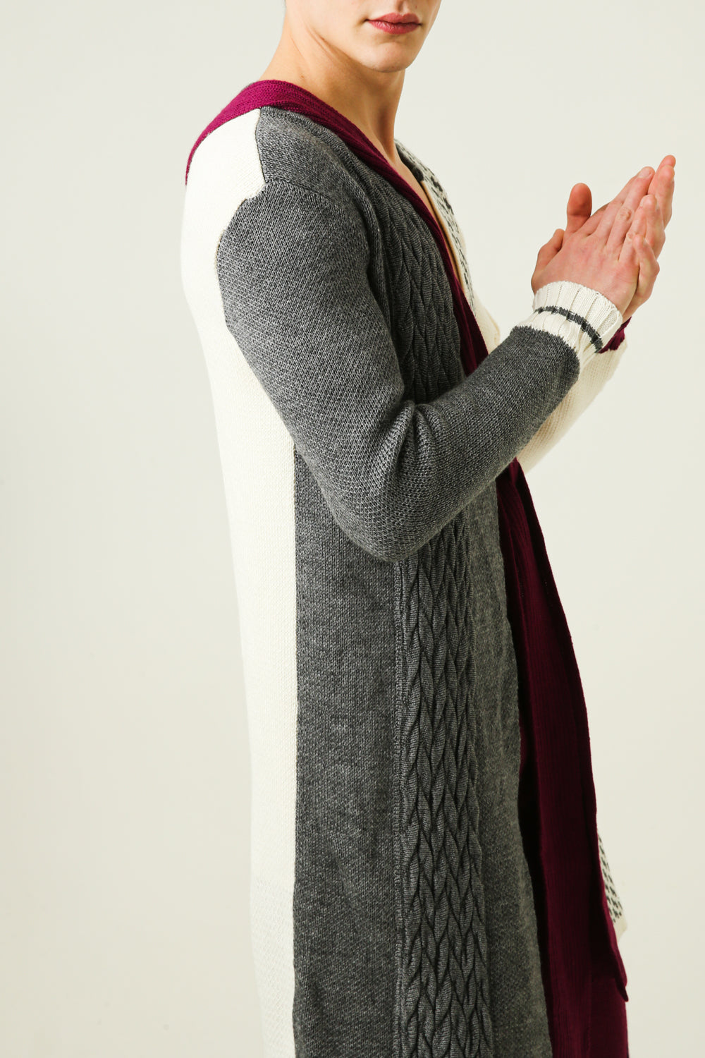 Long cape with a belt